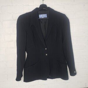 Vintage Thierry Mugler Paris Double Breasted Black Blazer